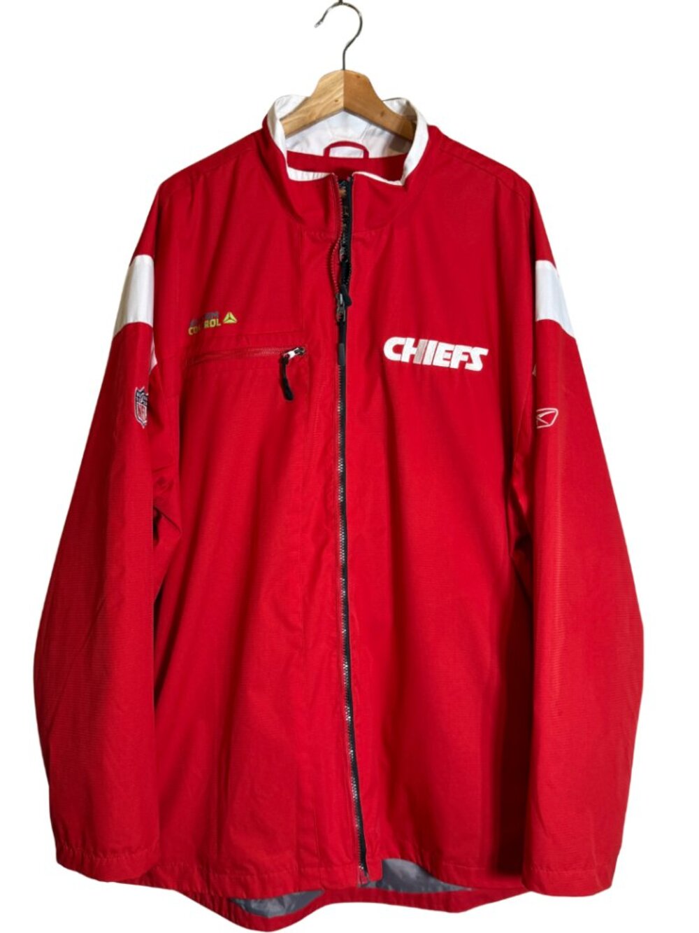 Vintage Reebok Kansas City Chiefs Sideline Full Zip Windbreaker Jacket Men's XXL
